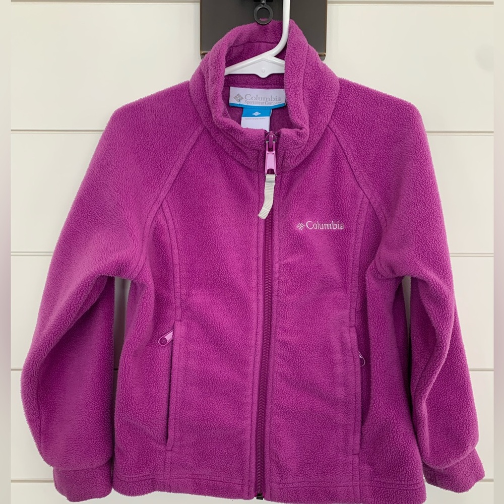 Columbia Zip-up Fleece Jacket Little Girls Size 4/5